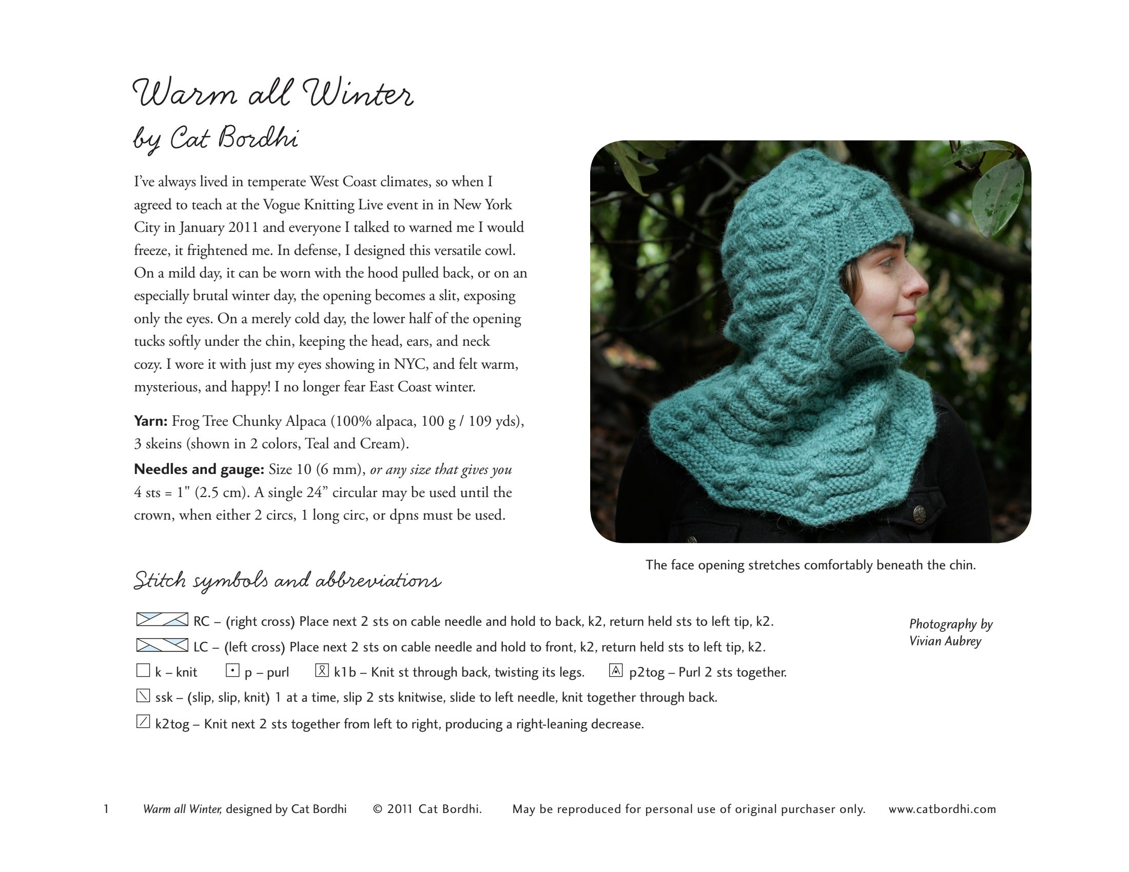 Cat Bordhi Warm All Winter Hat Knitting Pattern