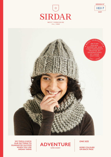 Sirdar Ribbed Hat & Cowl Knitting Pattern