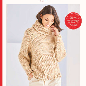Sirdar Roll Neck Textured Sweater Jumper Knitting Pattern