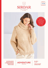 Sirdar Roll Neck Textured Sweater Jumper Knitting Pattern