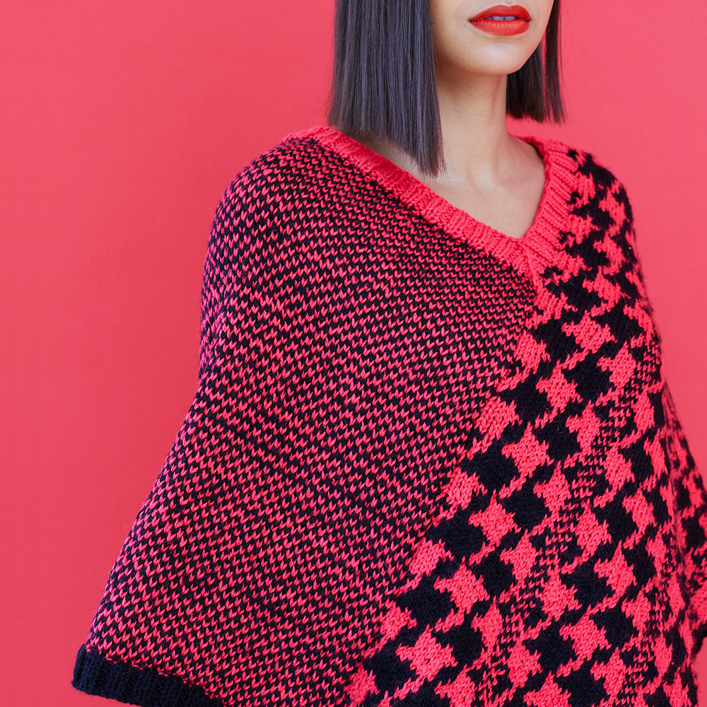 Paintbox Yarns Poppin' Houndstooth Poncho Knitting Pattern