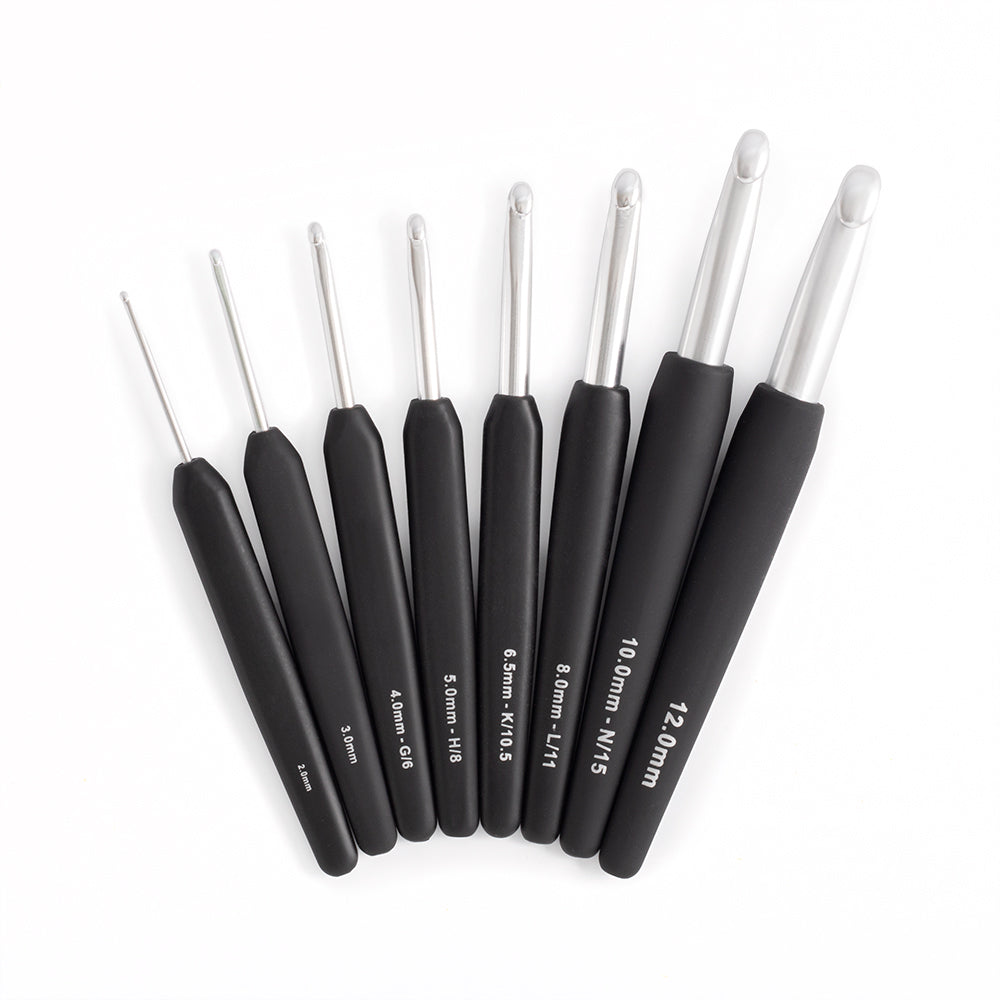 KnitPro Aluminum Soft-Grip Silver Crochet Hook