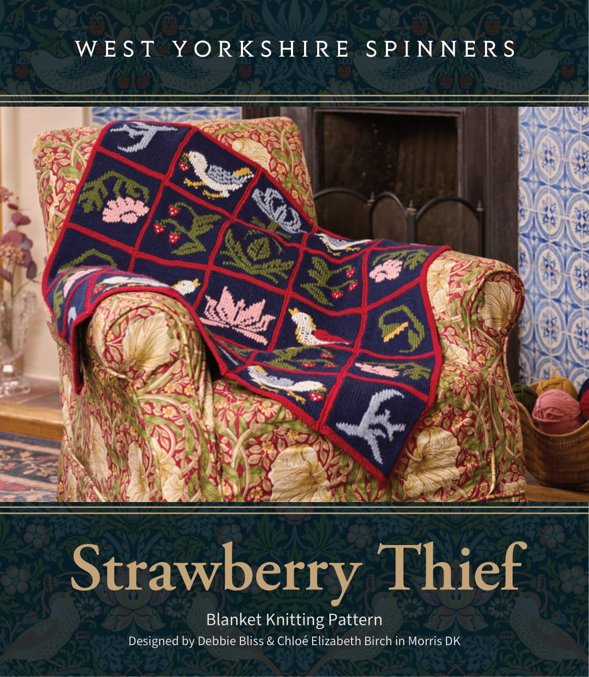 Strawberry Thief Blanket Designed by Debbie Bliss & ChloÃ© Elizabeth Birch in Morris DK