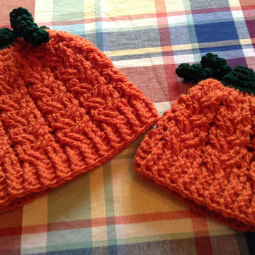 Cabled Pumpkin Head Hats