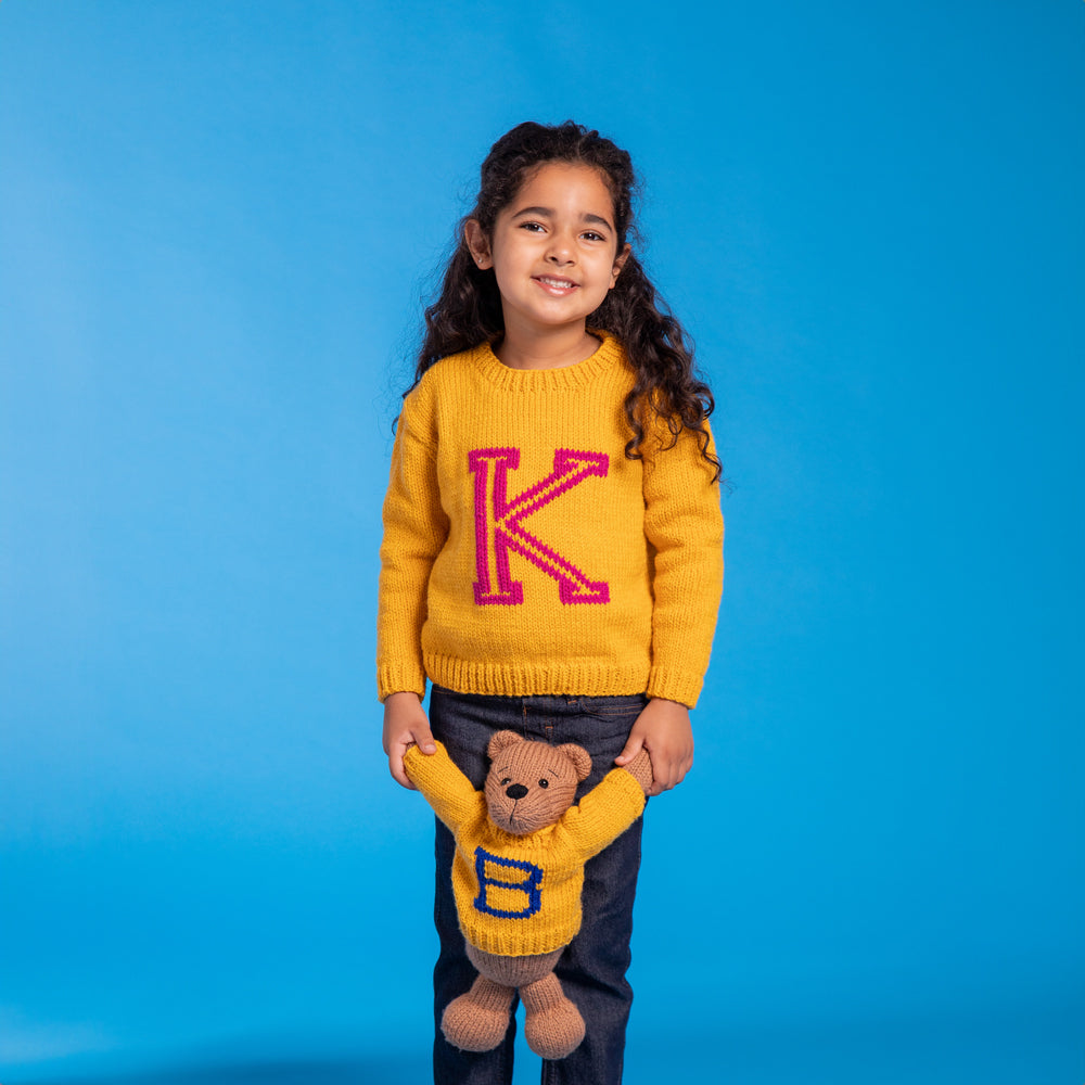 Paintbox Yarns Kid's Alphabet Sweater Knitting Pattern