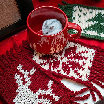 Knit Holiday Mug Rug