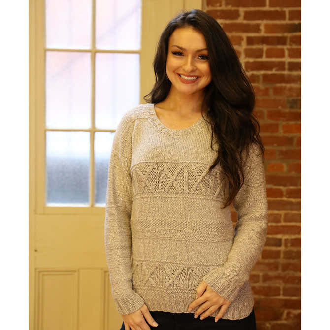 Plymouth Yarn Sea Span Cables and Texture Pullover Knitting