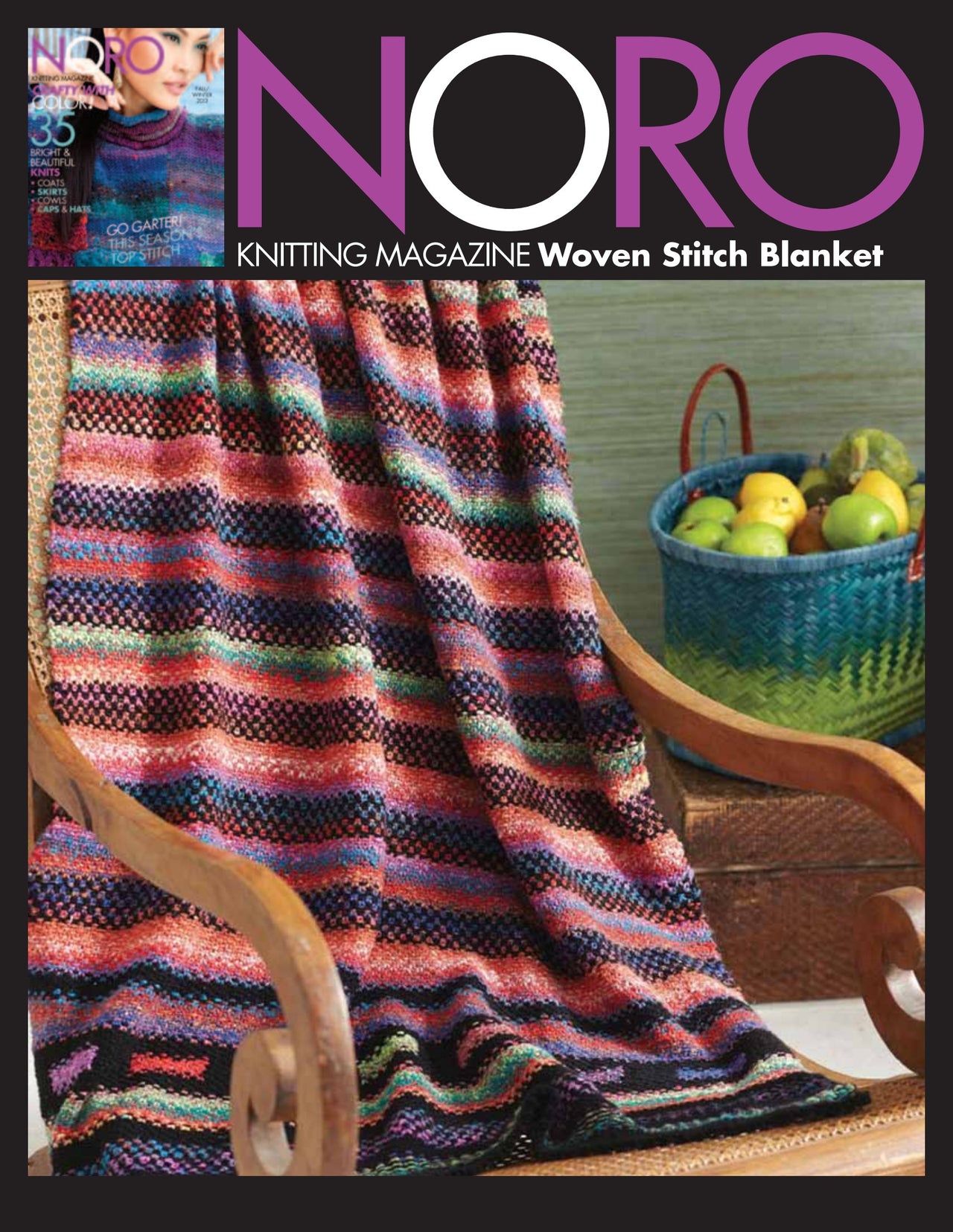 Noro Woven Stitch Blanket Knitting Pattern