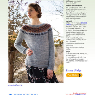 Berroco Nadia Jumper Knitting Pattern