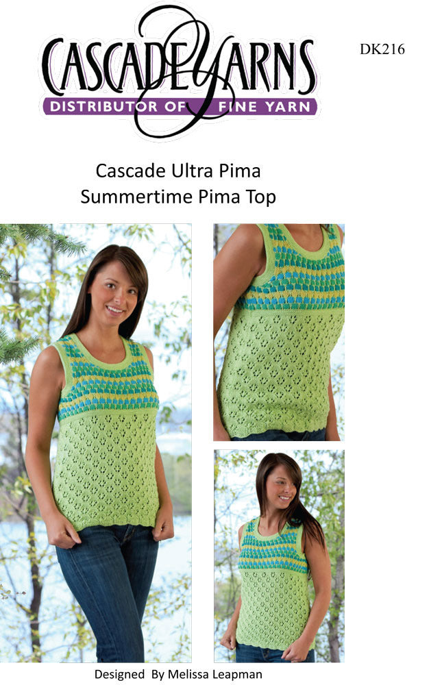 Summer Tank Top in Cascade Ultra Pima - DK216 - Free PDF