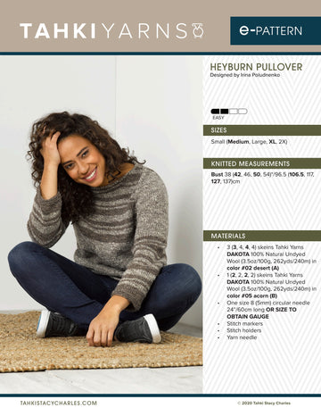 Tahki Yarns Heyburn Pullover Knitting Pattern