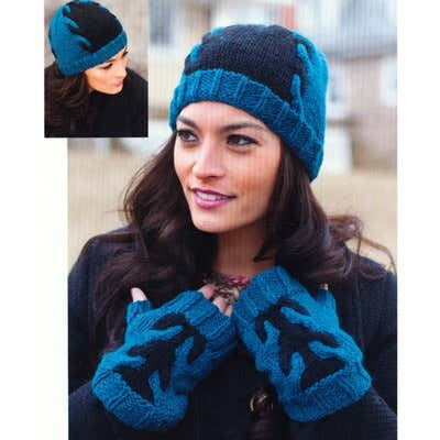 Plymouth Yarn 2769 Adult Fingerless Mitts & Hat Knitting