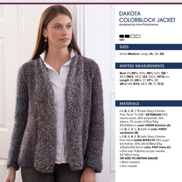 Stacy Charles Fine Yarns Dakota Colorblock Jacket Knitting