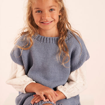 Mini Rocha Sleeveless Sweater Jumper Knitting Pattern
