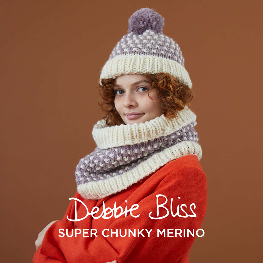 Debbie Bliss Dotty Cowl and Bobble Hat Knitting Pattern