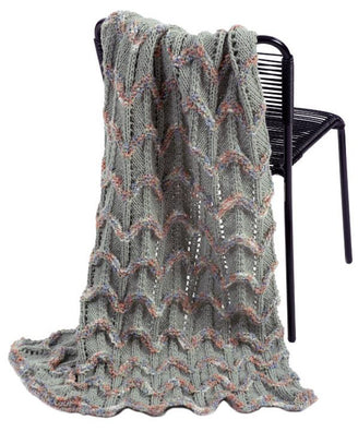 Decorator Throw in Plymouth Yarn Encore Boucle Colorspun and Encore Worsted