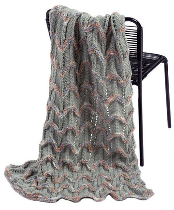 Decorator Throw in Plymouth Yarn Encore Boucle Colorspun and Encore Worsted