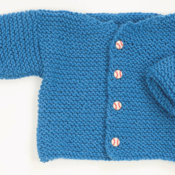 Plymouth Yarn F165 Encore Easy Garter Stitch Baby Sweater (Free)
