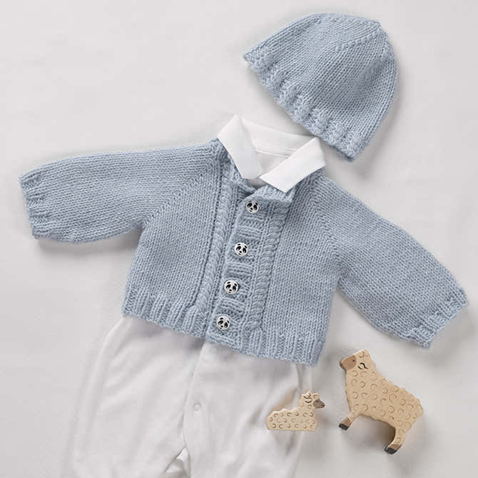 String Baby Sprout Set Cardigan Knitting Pattern