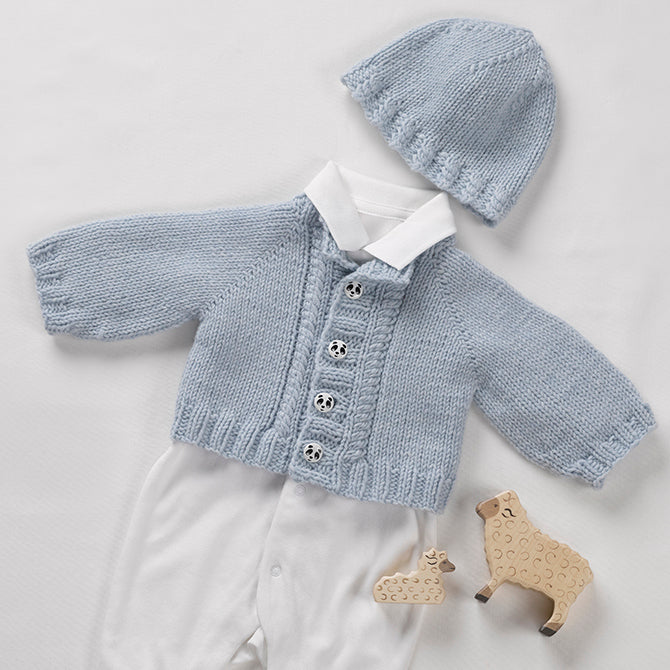 String Baby Sprout Set Cardigan Knitting Pattern