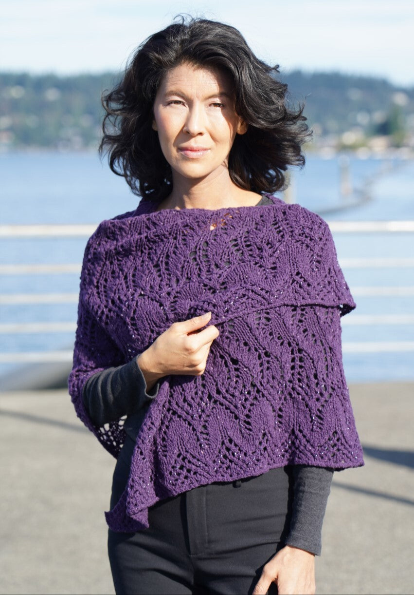 Cascade Yarns DK Flame Tree -Beaded- Shawl Knitting Pattern