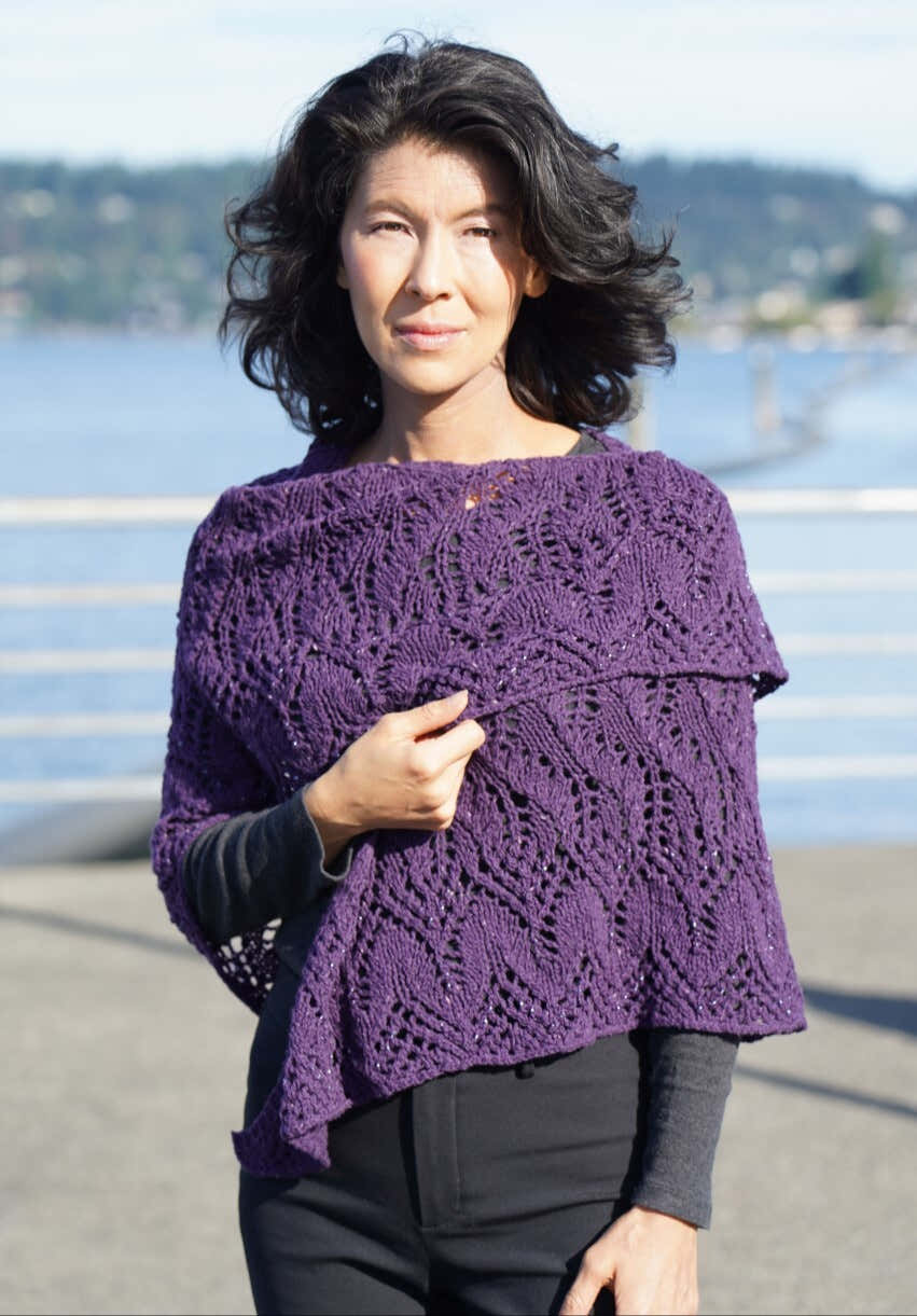 Cascade Yarns DK Flame Tree -Beaded- Shawl Knitting Pattern