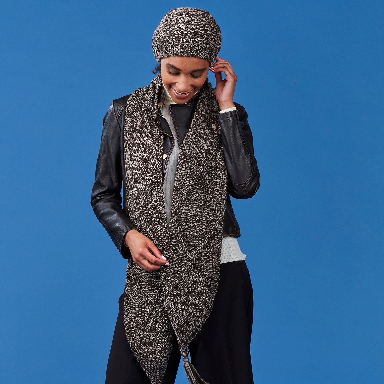 Tahki Yarns Hazelton Scarf & Hat Knitting Pattern