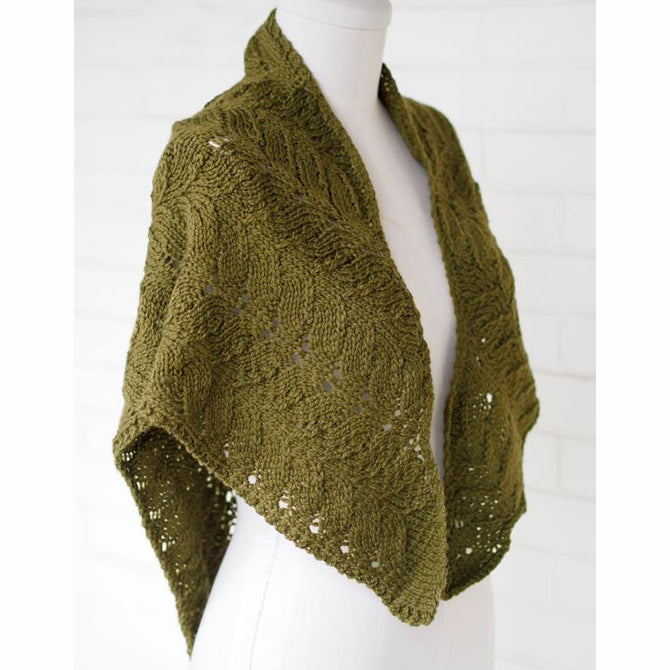 Plymouth Yarn 3137 Fern Grotto Shawl Wrap Knitting Pattern