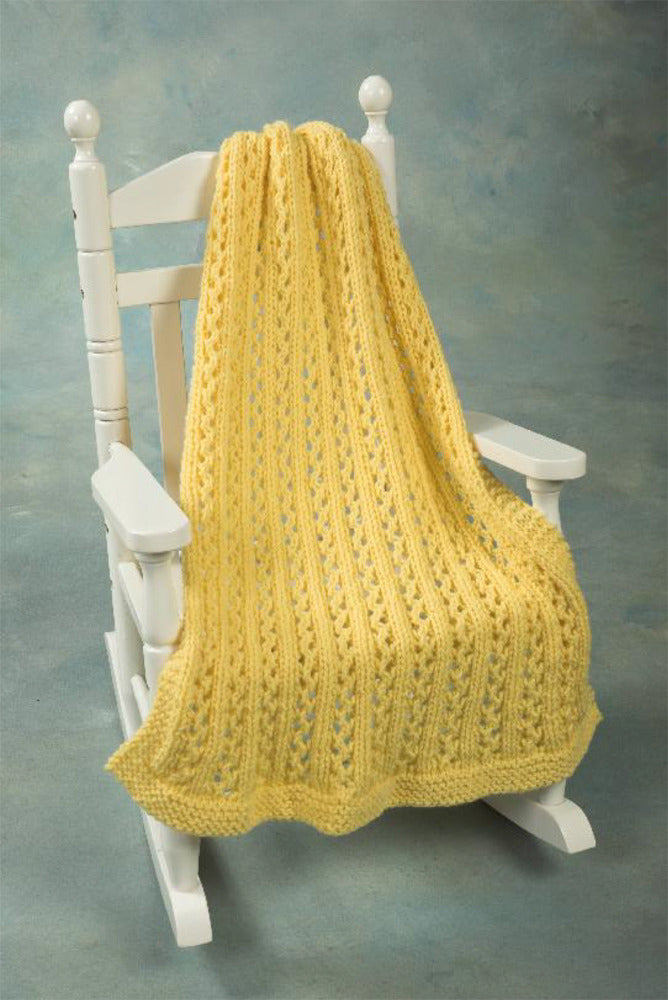 Plymouth Yarn Encore Chunky Lace Baby Throw Knitting Pattern