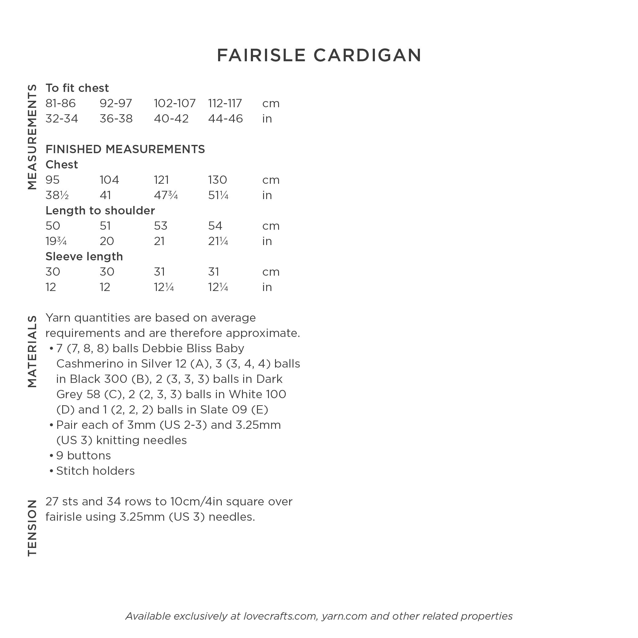 Debbie Bliss Fairisle Cardigan Knitting Pattern