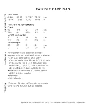 Debbie Bliss Fairisle Cardigan Knitting Pattern