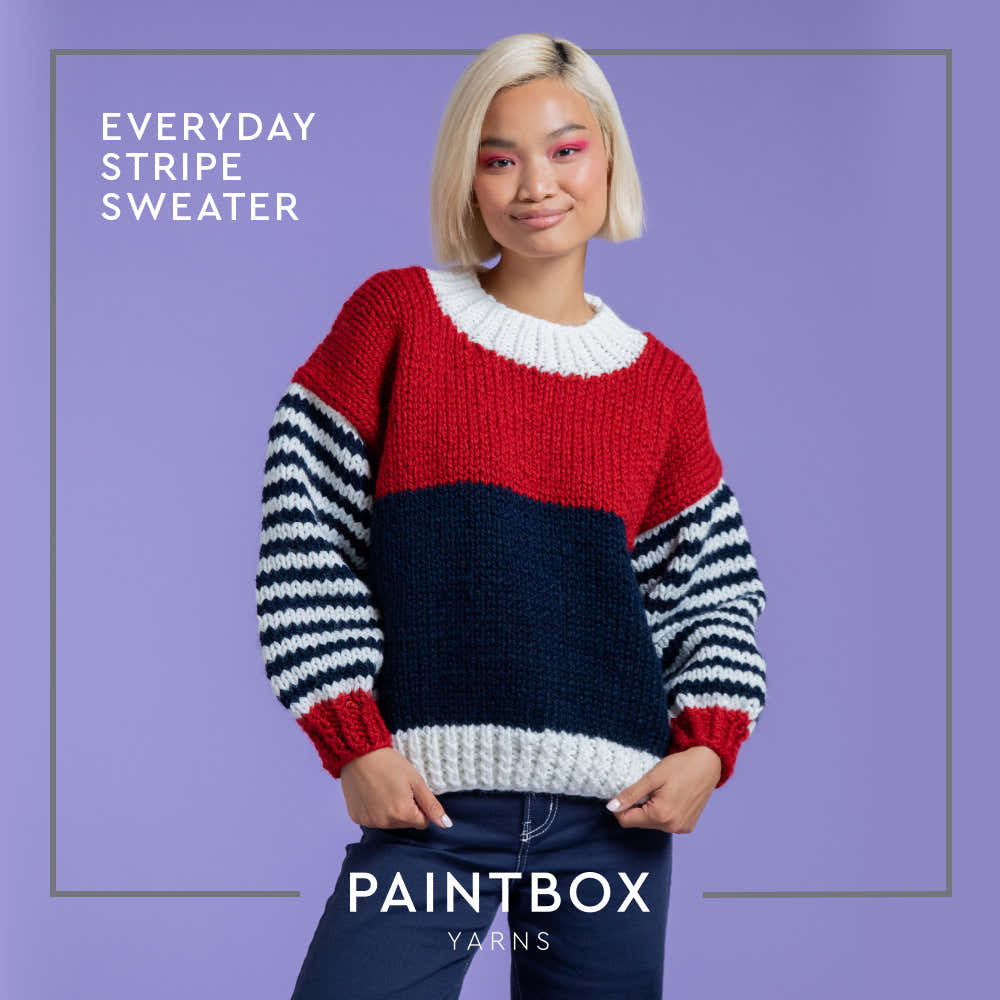 Paintbox Yarns Everyday Stripe Sweater Knitting Pattern