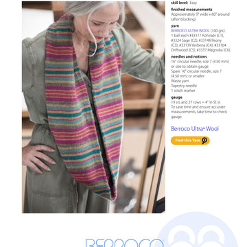 Berroco Bayadere Stripe Cowl Knitting Pattern