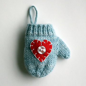 Felt Applique Mitten Christmas Ornament