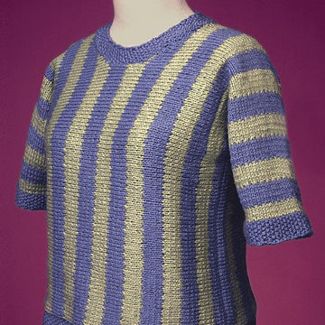 Sideways Knit Striped Pullover #108