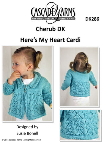 Cascade Yarns DK Here's My Heart Cardi Knitting Pattern