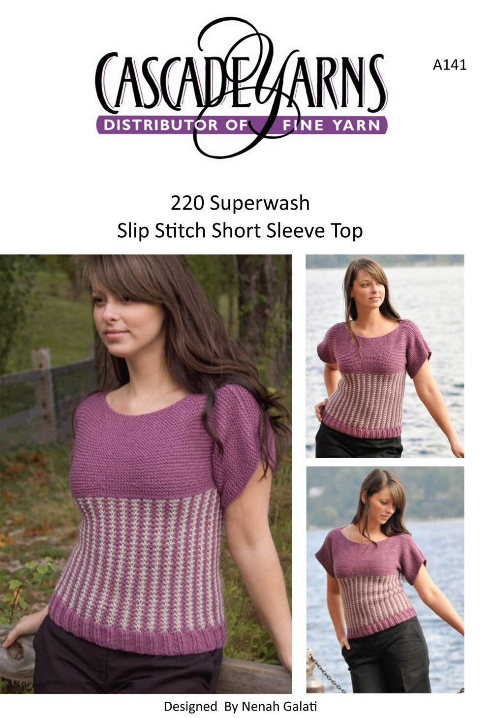Cascade Yarns A141 Slip Stitch Short Sleeve Top (Free)