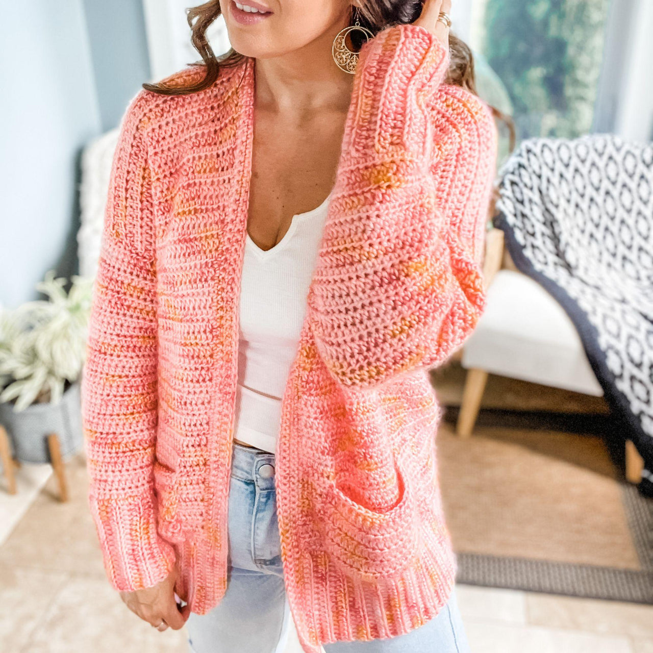 Fuzzy Peach Cardigan