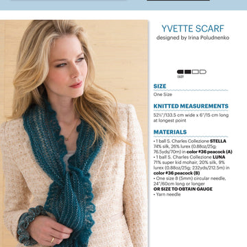 Stacy Charles Fine Yarns Yvette Scarf Knitting Pattern