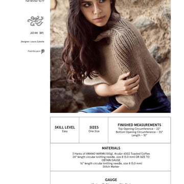 AMANO Lazuna Cape Knitting Pattern