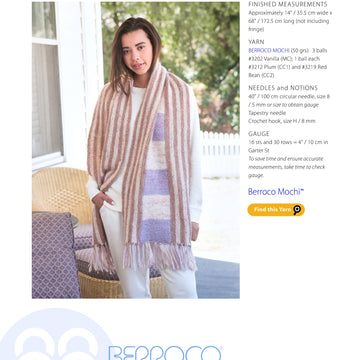 Berroco Varennes Scarf Knitting Pattern