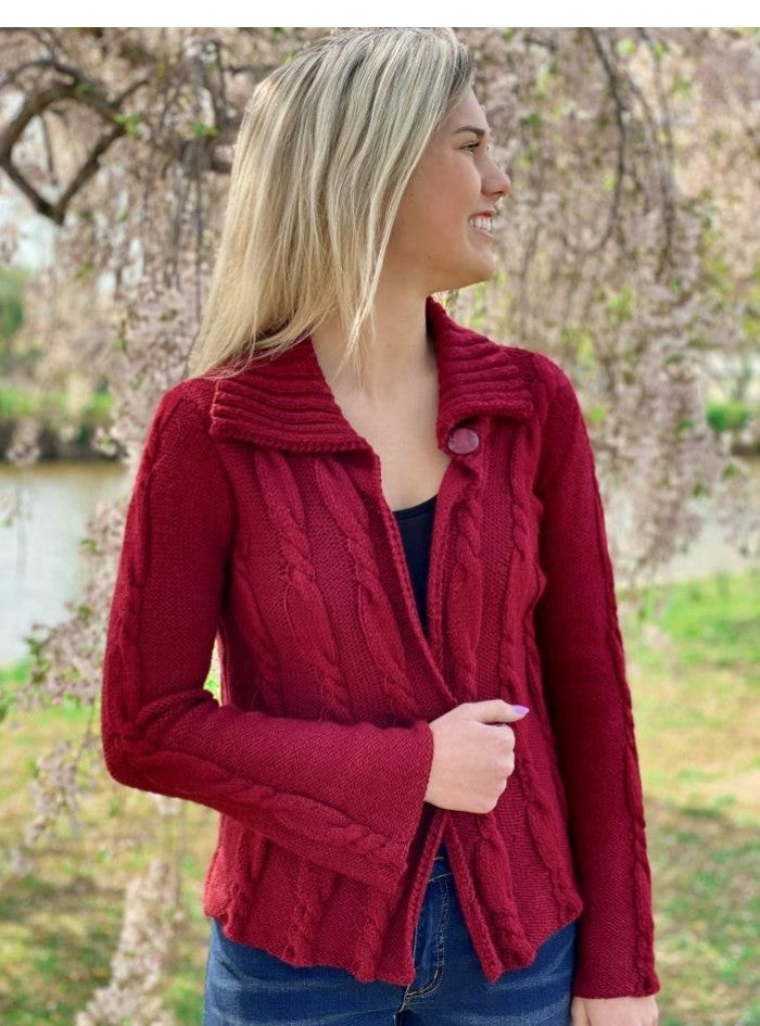Plymouth Yarn Casual Cable Jacket Cardigan Knitting Pattern