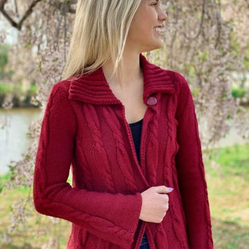 Plymouth Yarn Casual Cable Jacket Cardigan Knitting Pattern