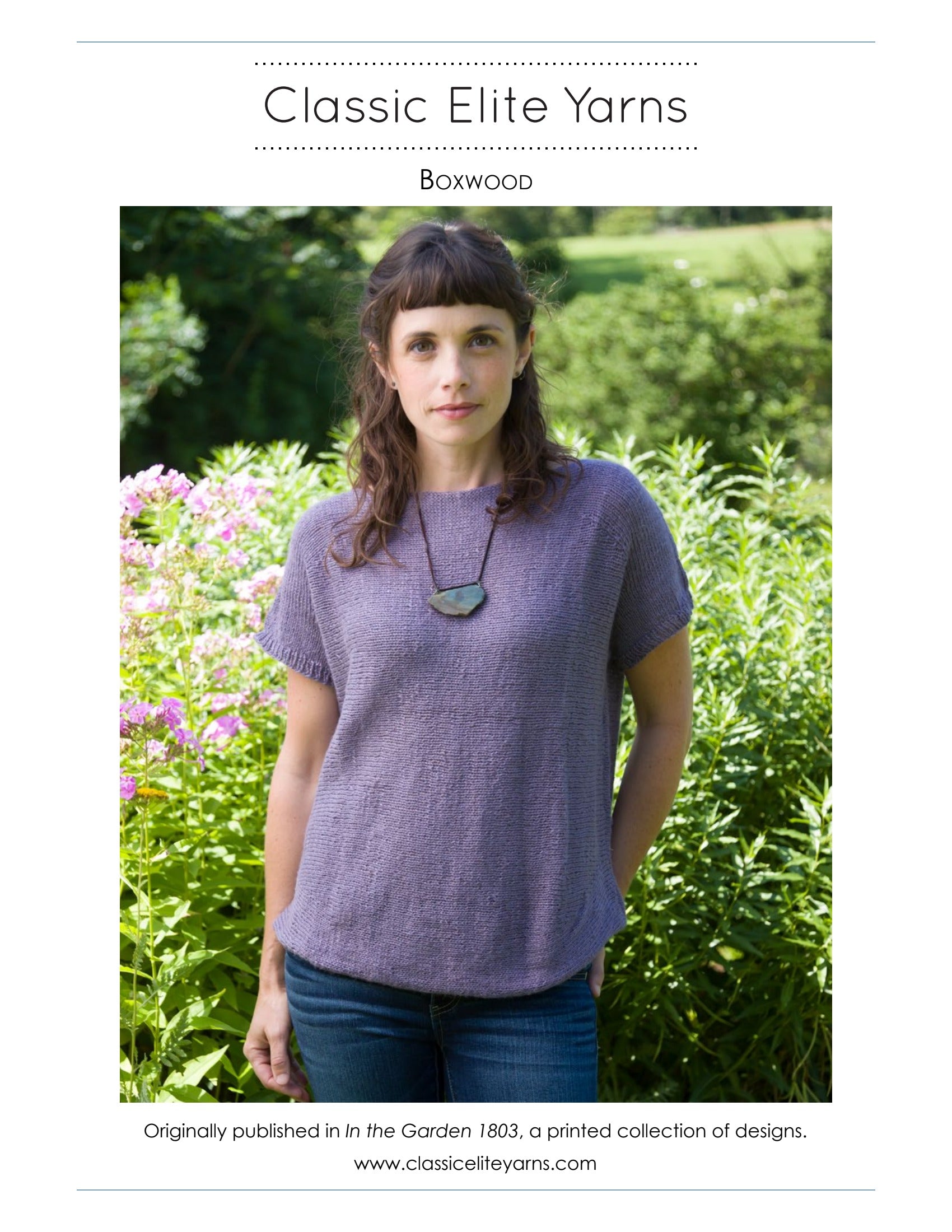 Classic Elite Yarns Boxwood Jumper Knitting Pattern