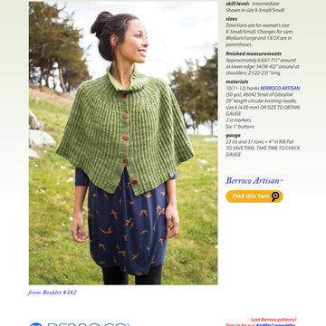 Berroco Cadi Cape Knitting Pattern