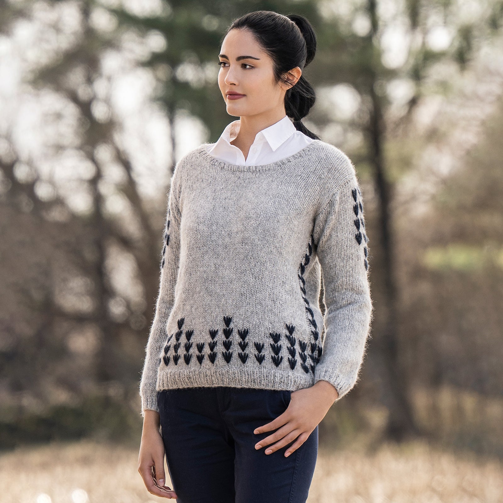 Blue Sky Fibers Cloquet Pullover Jumper Knitting Pattern