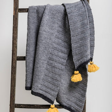 Blue Sky Fibers Scandia Throw Blanket Knitting Pattern