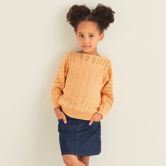 Sirdar Lace Mesh Pullover Jumper Knitting Pattern