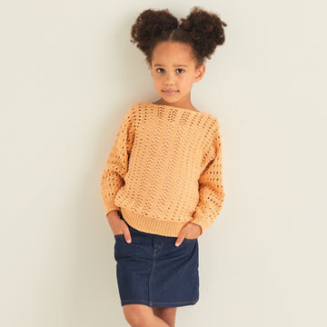 Sirdar Lace Mesh Pullover Jumper Knitting Pattern