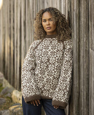 Blomstølen Sweater In Brown in Viking Garn Viking Wool